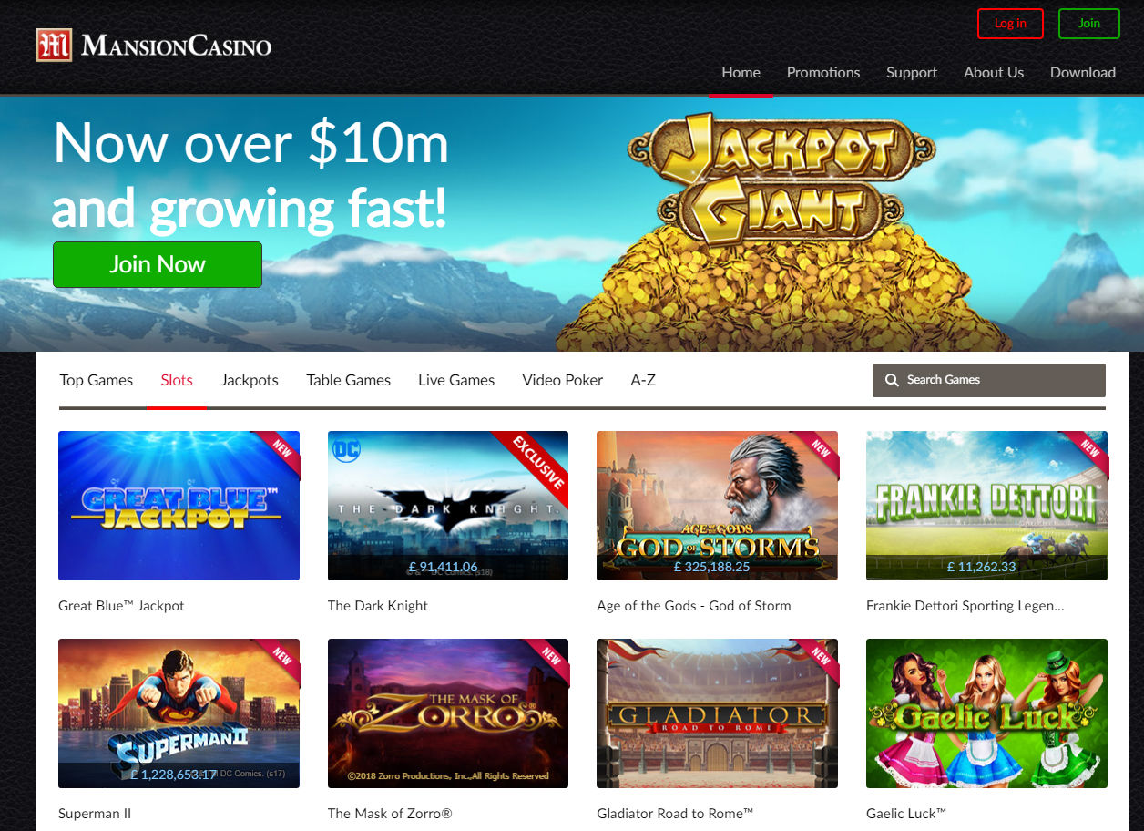 Mansion Casino Banner